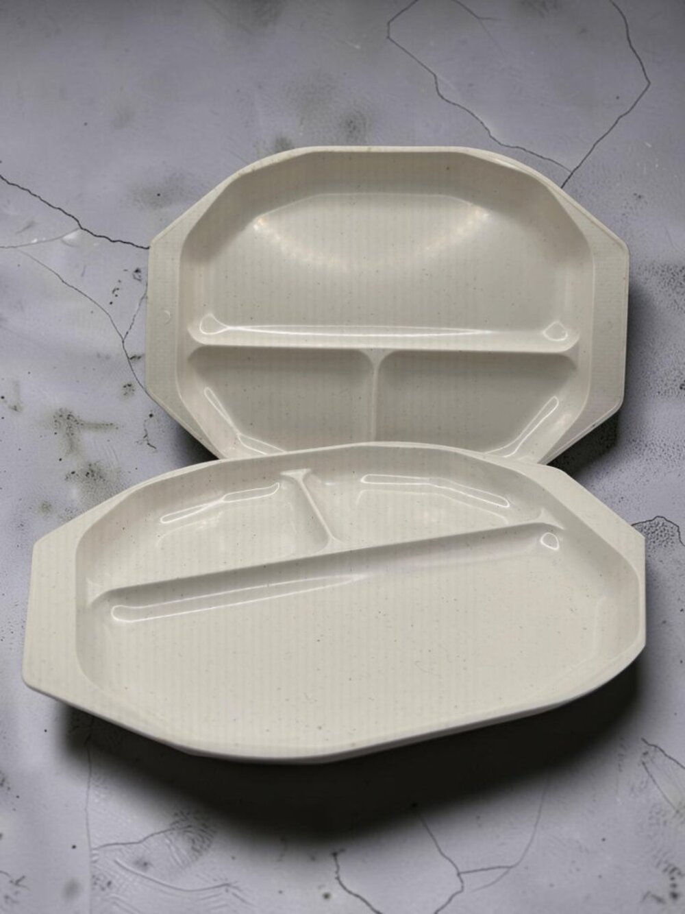 Nordic Ware Divided TV Dinner Plates Set Of 2 Microwave & Oven Safe Made In USA